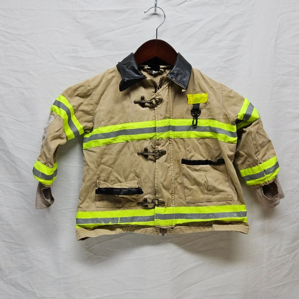 Adventure Factory Costume Set Kids OS Tan Yellow Blue Firefighter Police 5pc Lot